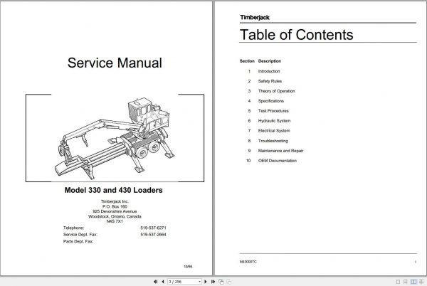 John Deere Log Loader 330 430 Technical Manual TMF278359 2