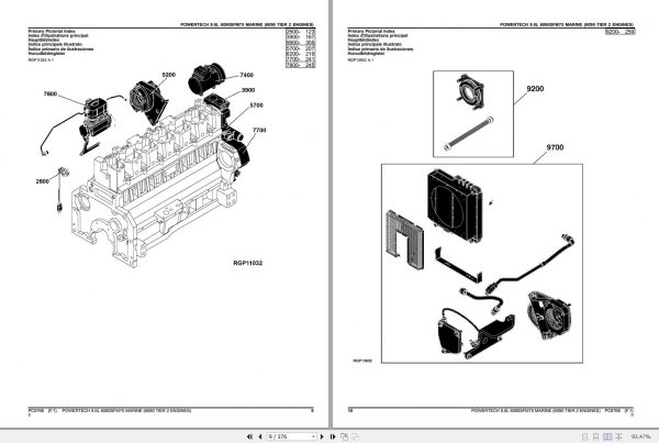 John Deere Marine 6090 Tier 2 Engines Powertech 9.0L 6090SFM75 Parts Catalog PC9768 2016 2