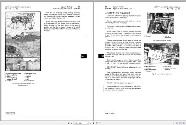 John Deere Motor Grader 670A 672A Operation and Test Technical Manual TM1188 3