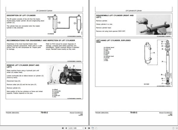 John Deere Mower Conditioner 1350 1360 1460 1470 Technical Manual TM3268 2