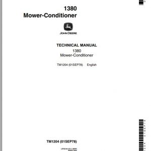 John Deere Mower Conditioner 1380 Technical Manual TM1204 1