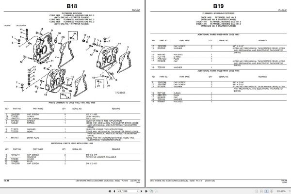 John Deere OEM Engine Accessories Dubuque 6329D Parts Catalog PC1418 2000 2