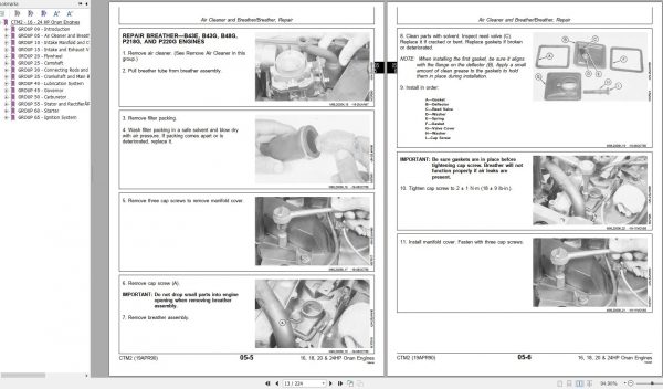 John Deere Onan Engines 16 18 20 24HP Component Technical Manual CTM2 19APR90 2