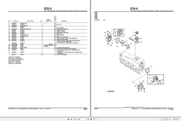 John Deere Powertech 4.5L 4045DFM50 TFM50 Marine Engines Parts Catalog PC2758 2009 2
