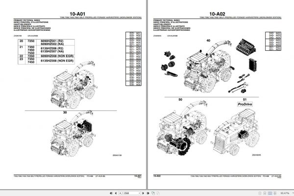 John Deere SPFH 7250 7350 7450 7550 Parts Catalog PC4488 2008 2