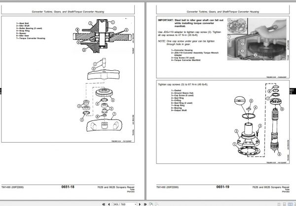 John Deere Scrapers 762B 862B 791763 793082 Repair Technical Manual TM1490 2