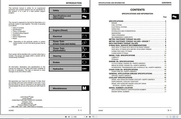 John Deere Skid Steer 260 270 Technical Manual TM1780 2
