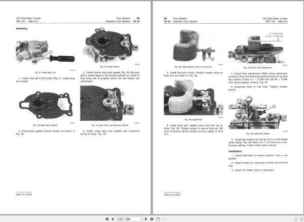 John Deere Skid Steer Loader 125 Technical Manual TM1167 2