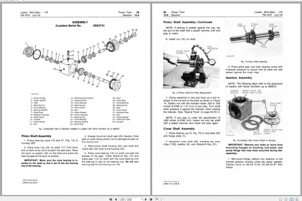 John Deere Skid Steer Loader 170 Technical Manual TM1075 3