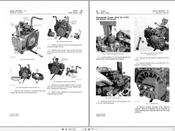 John Deere Skid Steer Loader 70 Technical Manual TM1072 2