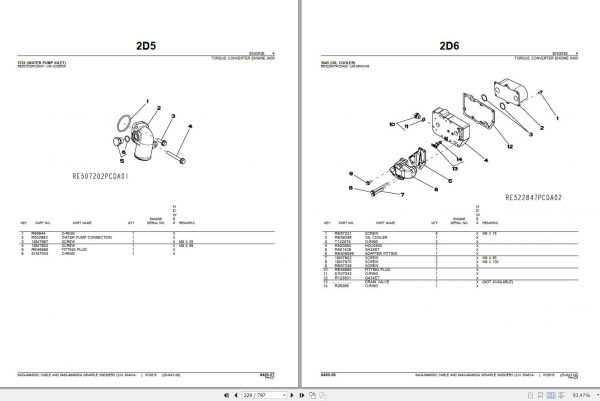 John Deere Skidders 640G3 648G3 460D 604614 Parts Catalog PC9515 2006 2