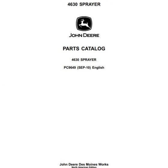John Deere Sprayer 4720 Parts Catalog PC9325 2006