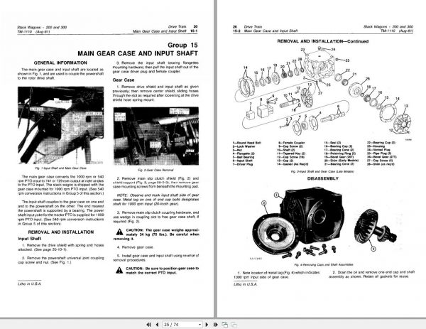 John Deere Stack Wagons 200 300 Technical Manual TM1110 2