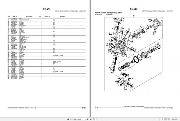John Deere Sugar Cane Harvester 3520 090501 Parts Catalog PC9719 2010 2