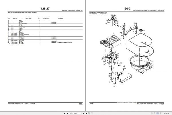 John Deere Sugar Cane Harvester 3520 Parts Catalog PC9719 2008 3