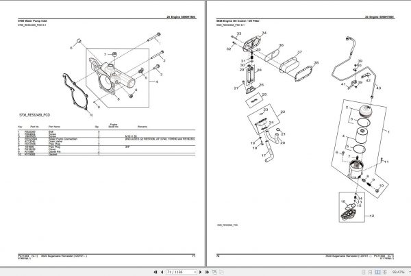 John Deere Sugarcane Harvester 3520 120701 Parts Catalog PC11504 2013 2
