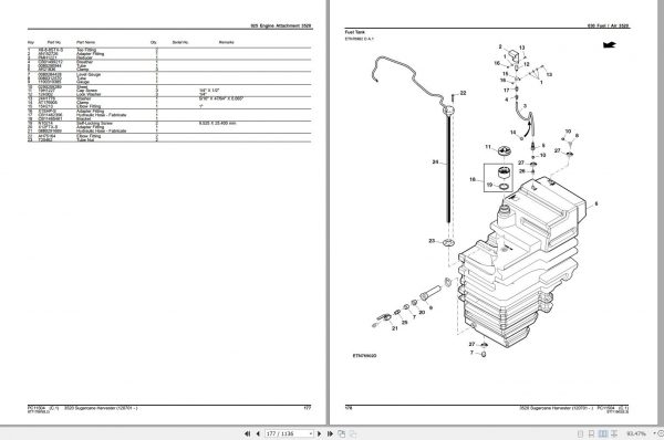 John Deere Sugarcane Harvester 3520 120701 Parts Catalog PC11504 2013 3