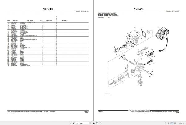 John Deere Sugarcane Harvester 3520 3522 Parts Catalog PC9808 2011 3