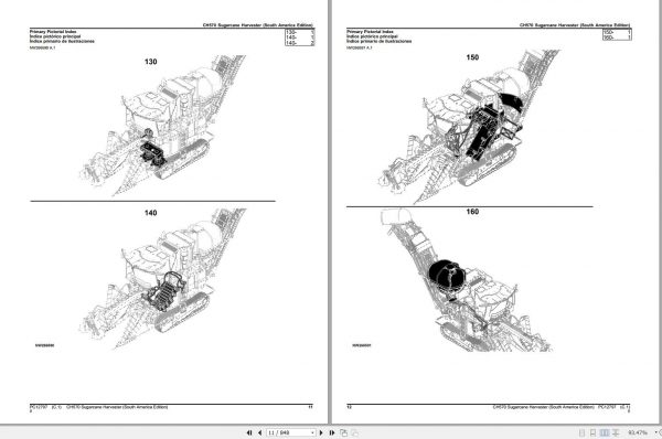 John Deere Sugarcane Harvester South America Edition CH570 Parts Catalog PC12797 2016 2