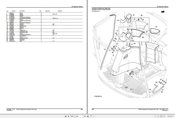 John Deere Sugarcane Harvester with Track CH570 Parts Catalog PC12586 2016 2
