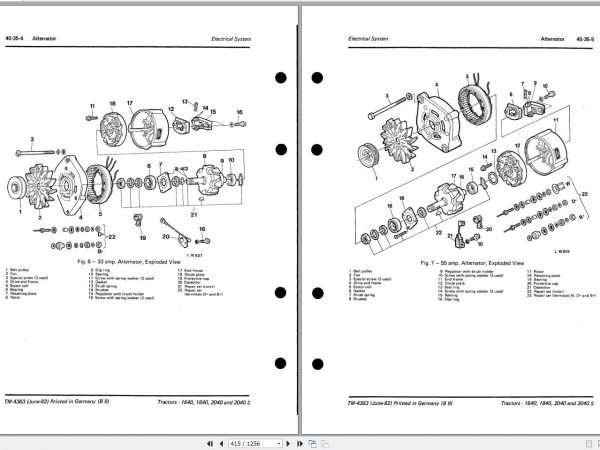 John Deere Tractor 1640 1840 2040 2040 S Technical Manual TM4363 2