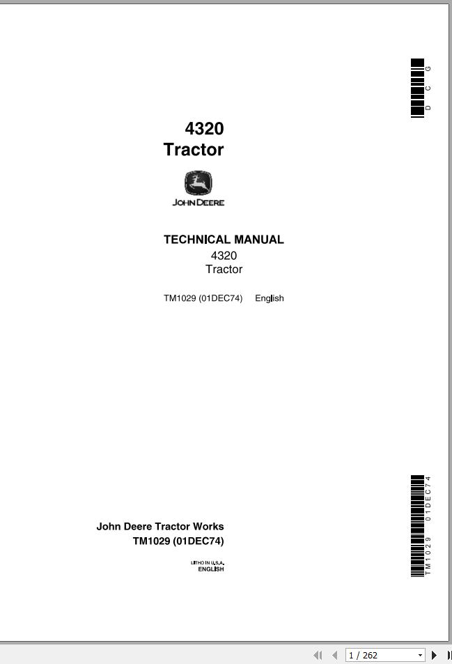 John Deere Tractor 4320 Technical Manual TM1029 1