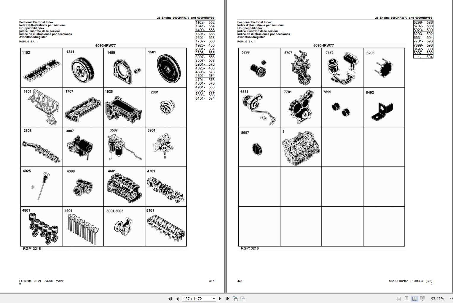 John Deere Tractor 8320R Parts Catalog PC10304 2010