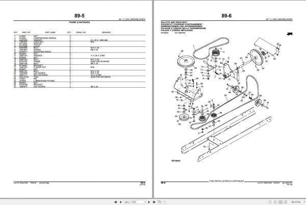 John Deere Tractor LA175 100 Series Parts Catalog PC9747 2010 3