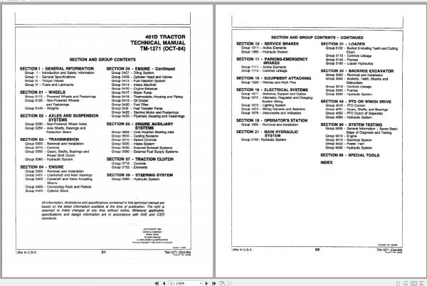 John Deere Tractors 401D Technical Manual TM1271 2