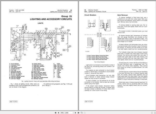 John Deere Tractors 4430 4630 Technical Manual TM1172 2
