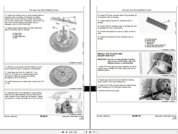 John Deere Tractors 4555 4755 4955 4560 4760 4960 Repair Manual TM1460 3