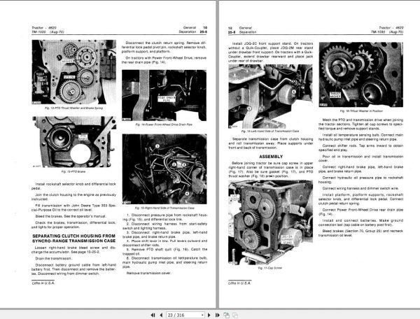 John Deere Tractors 4620 Technical Manual TM1030 2