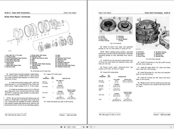 John Deere Tractors 4640 4840 Technical Manual TM1183 2
