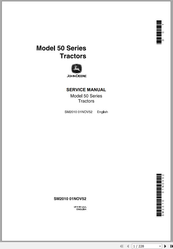 John Deere Tractors 50 Series Service Manual SM2010 1