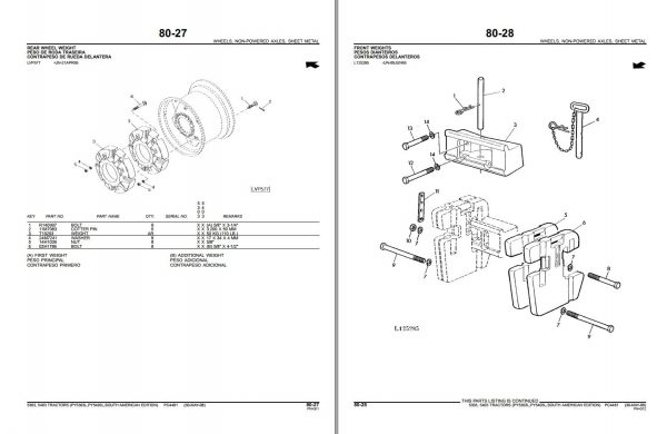 John Deere Tractors 5303 5403 Parts Catalog PC4481 2010 3