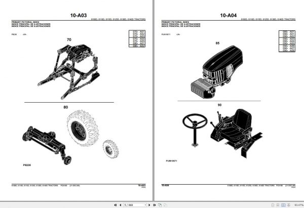 John Deere Tractors 6100D 6110D 6115D 6125D 6130D 6140D Parts Catalog PC6100 2009 2