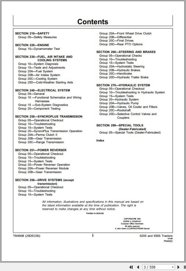 John Deere Tractors 6205 6505 Operation Test Manual TM4608 2