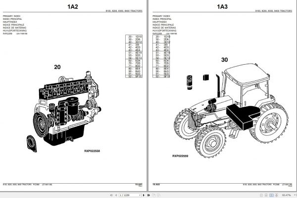 John Deere Tractors 81200 8200 8300 8400 Parts Catalog PC2389 2009 1