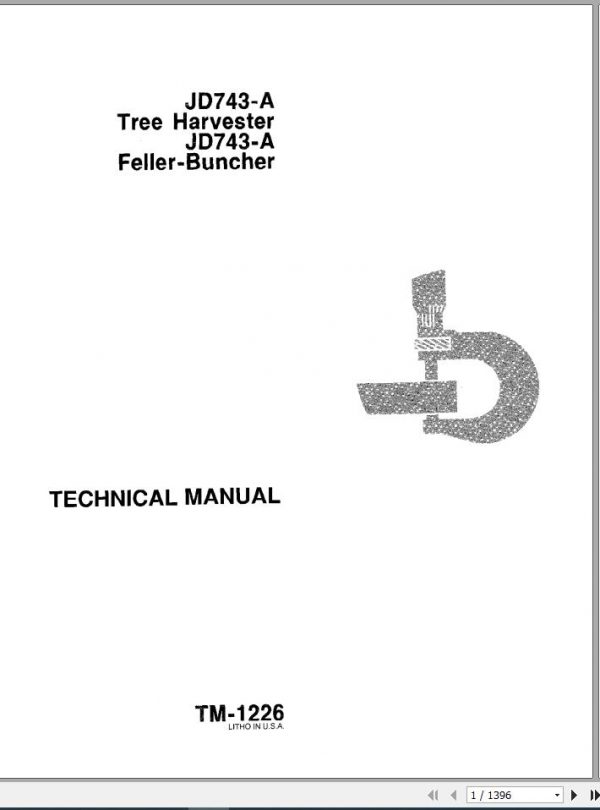 John Deere Tree Harvester JD743 A Technical Manual TM1226 1