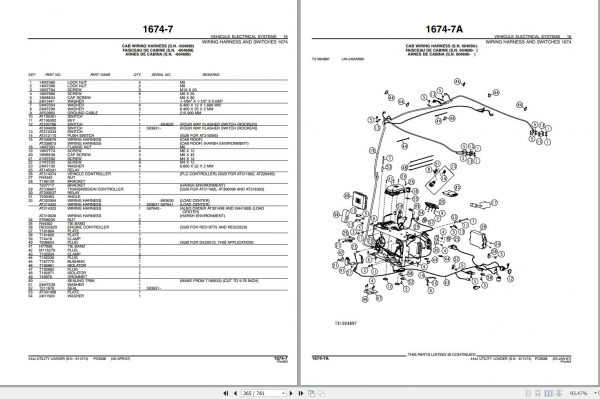John Deere Utility Loader 444J Parts Catalog 611274 PC9338 2007 2