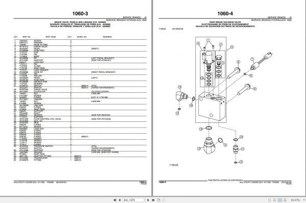 John Deere Utility Loader 544J Parts Catalog 611799 PC9339 2007 2