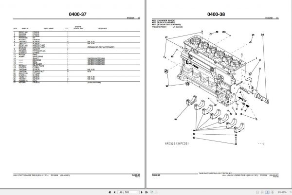John Deere Utility Loader Tier 3 624J Parts Catalog 611797 PC10029 2007 2