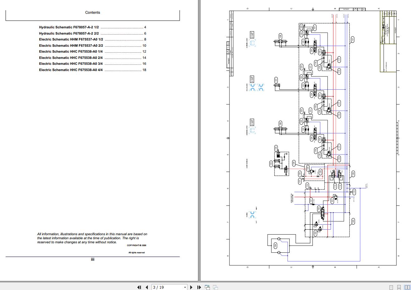 John Deere Waratah Harvester Head H215E F678023WA Schematic 2008 1
