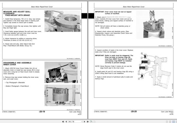John Deere Waterloo Works Cam Lobe Motors Technical Manual CTM19 2