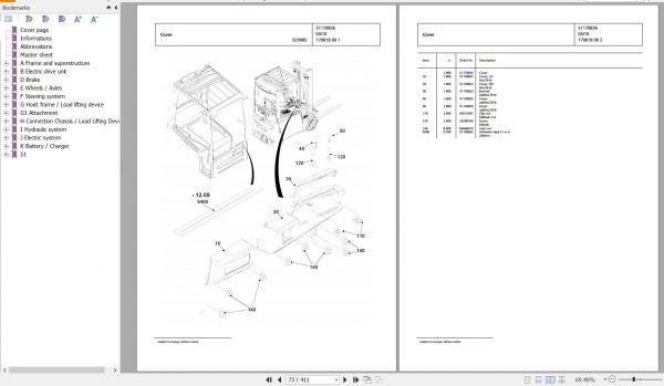 Jungheinrich Forklift 2ET4000 Spare Parts Manual FN427122 2