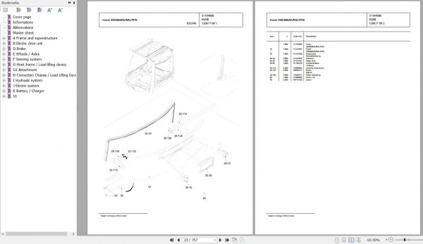 Jungheinrich Forklift 2ET4000 Spare Parts Manual FN595588 2