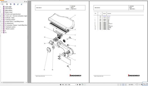 Jungheinrich Forklift DFG 316s G115 550DZ Spare Parts Manual FN426552 2