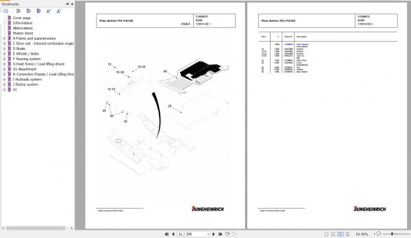 Jungheinrich Forklift DFG 320 GE120 500DZ Spare Parts Manual FN427050 2
