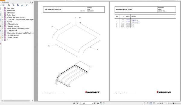 Jungheinrich Forklift DFG 320 GE120 500DZ Spare Parts Manual FN427050 3