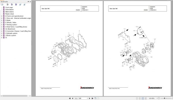 Jungheinrich Forklift DFG 425 G120 400ZT Spare Parts Manual FN427080 2